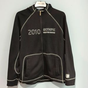 Olympic Winter Games Vancouver 2010 Full Zip Up Hoodie Black Size Medium Unisex